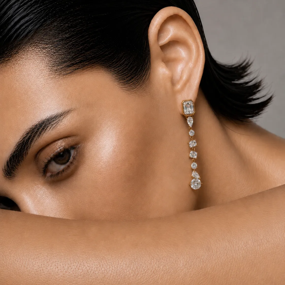 Celeste Crystal Drop Earrings sold by Bonheur Jewelry product image thumbnail 2