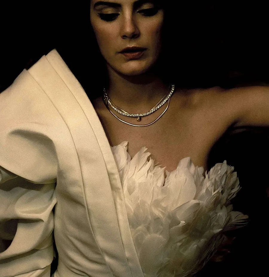 Anik Half Tennis Necklace sold by Bonheur Jewelry product image thumbnail 5