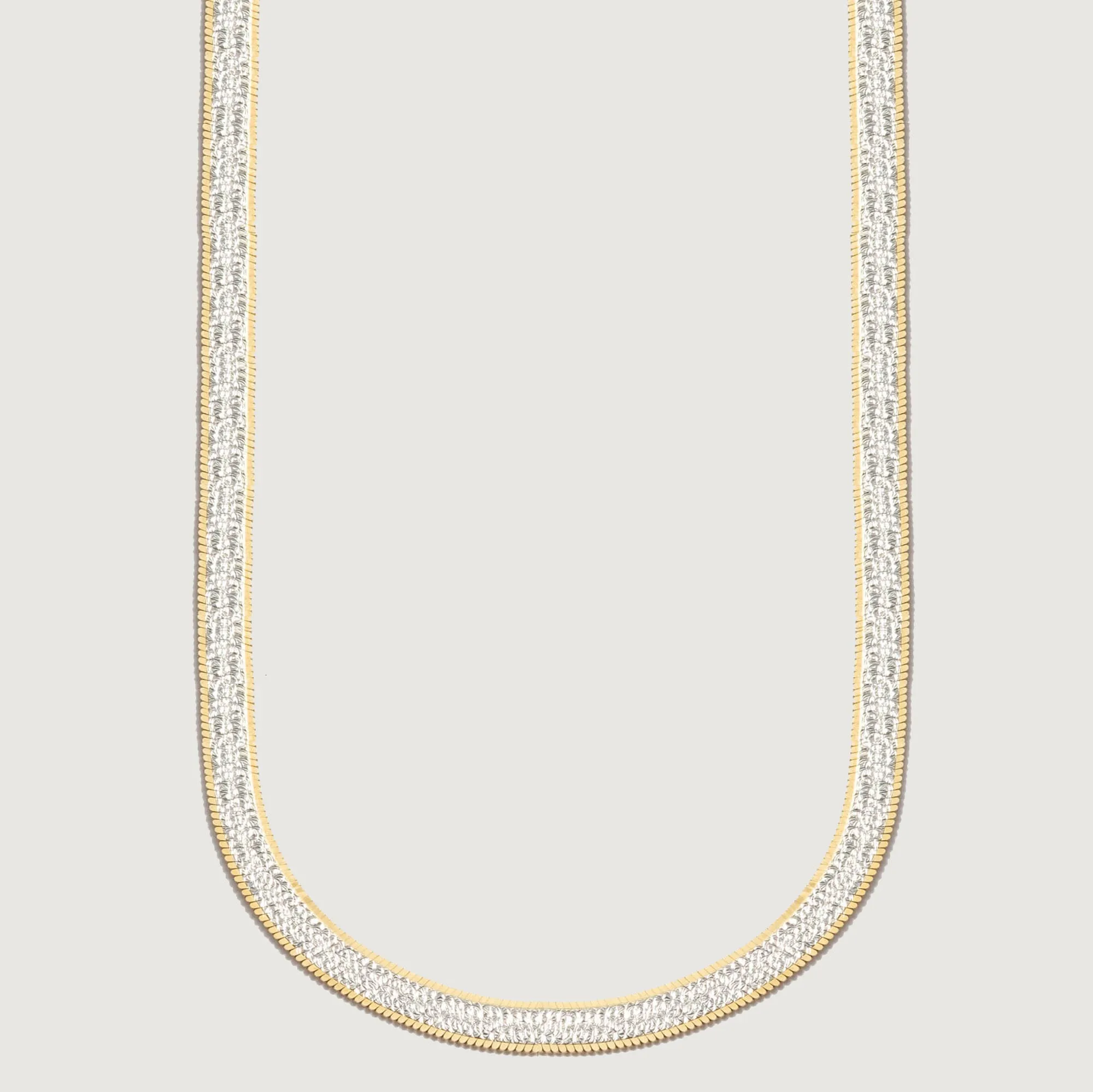Cassie Gold Diamond-Cut Herringbone Necklace sold by Bonheur Jewelry