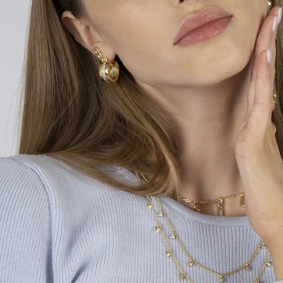 Livie Baguette Hoop Earrings sold by Bonheur Jewelry product image thumbnail 4