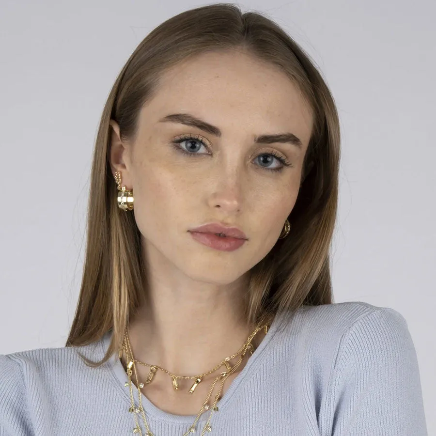 Livie Baguette Hoop Earrings sold by Bonheur Jewelry product image thumbnail 3