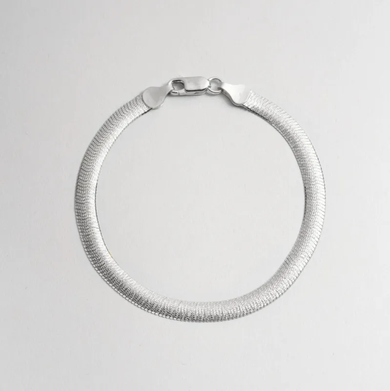 Angelique Sterling Silver Herringbone Bracelet sold by Bonheur Jewelry
