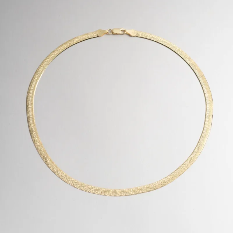 Angelique Gold Diamond-Cut Herringbone Necklace sold by Bonheur Jewelry