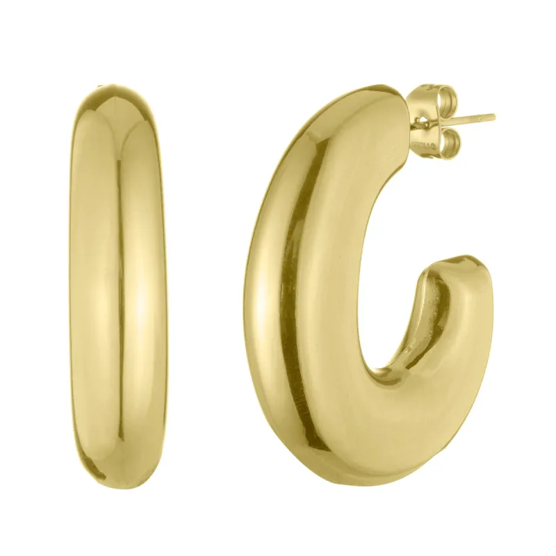 Estelle Chubby Gold Hoop Earrings sold by Bonheur Jewelry