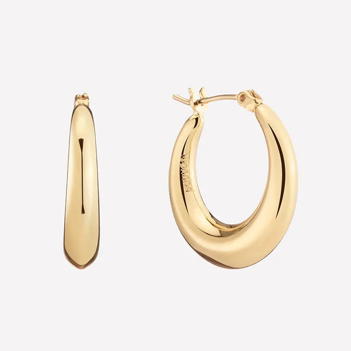 Puffed Hoop Earrings sold by Bonheur Jewelry