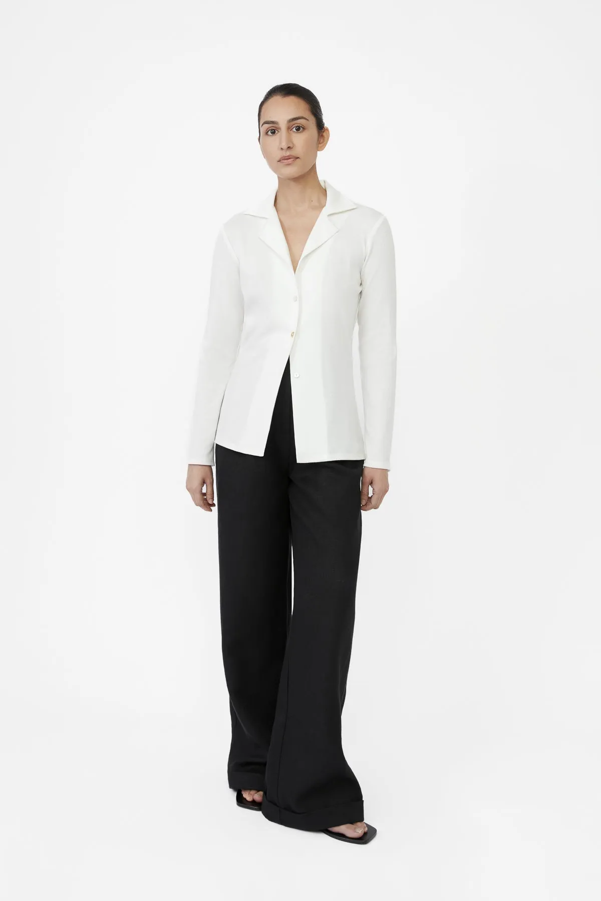 Modal Rib Knit Collared Cardigan sold by Dal the Label