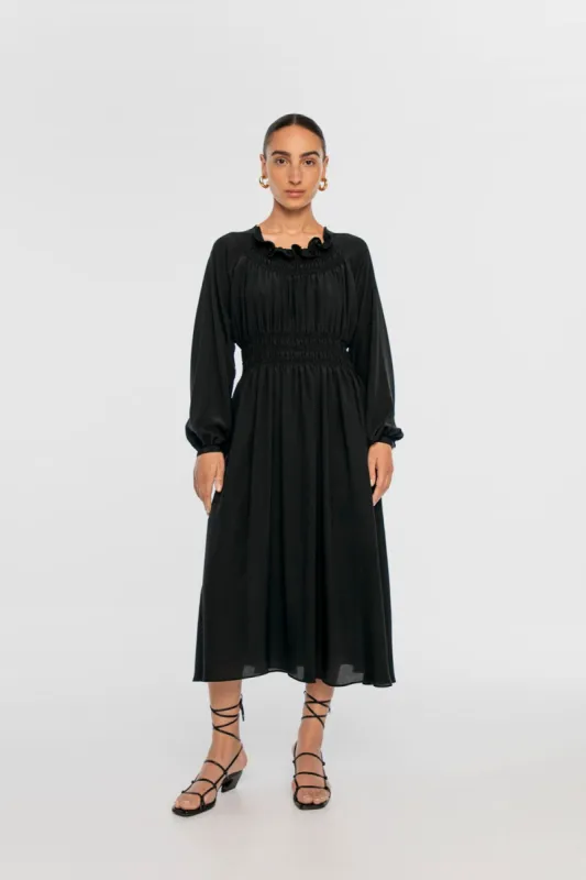 Signature Silk Shirred Midi Dress sold by Dal the Label