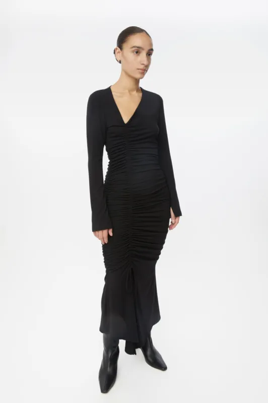 Modal Ruched Asymmetric Midi Dress sold by Dal the Label