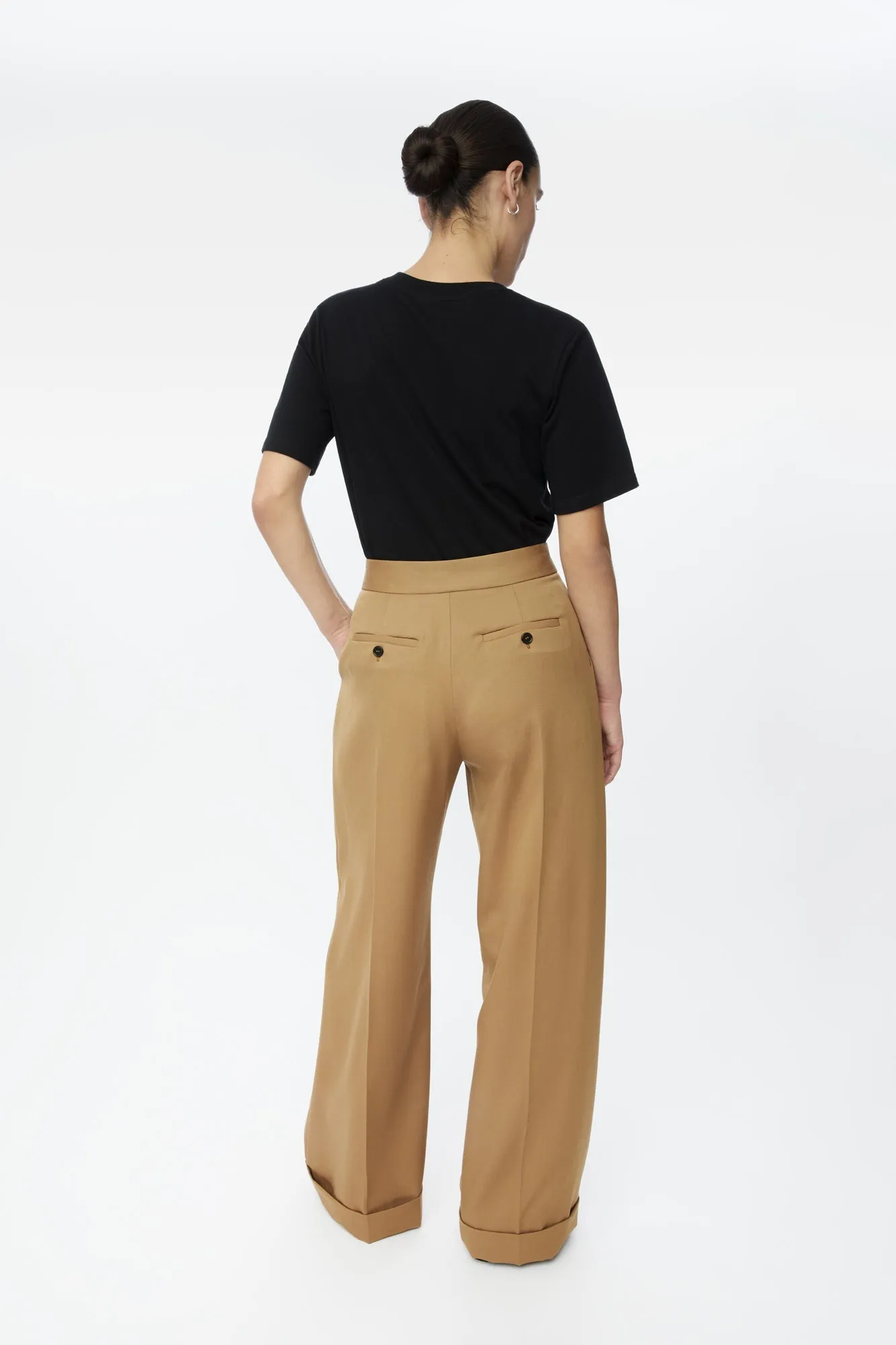 Wool Blend Pleated Wide Leg Pants sold by Dal the Label product image thumbnail 4