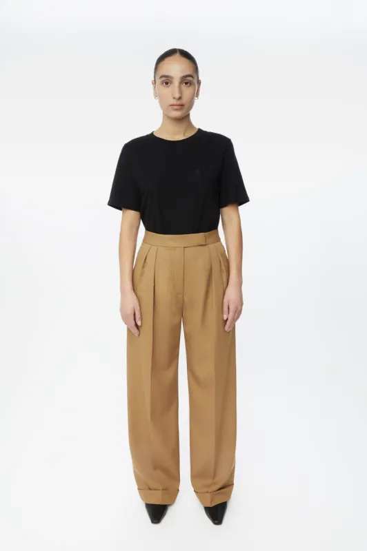 Wool Blend Pleated Wide Leg Pants sold by Dal the Label