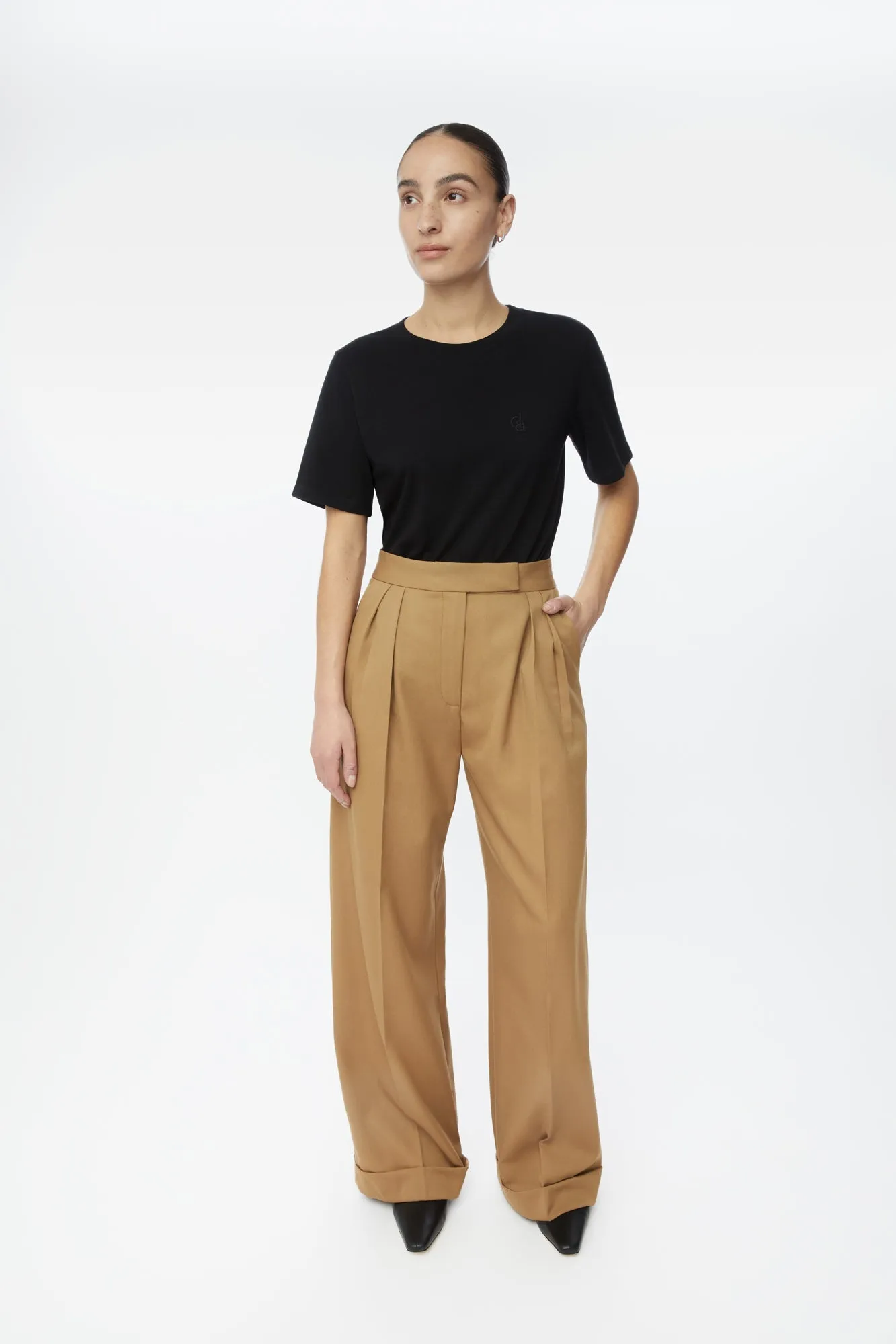 Wool Blend Pleated Wide Leg Pants sold by Dal the Label product image thumbnail 2
