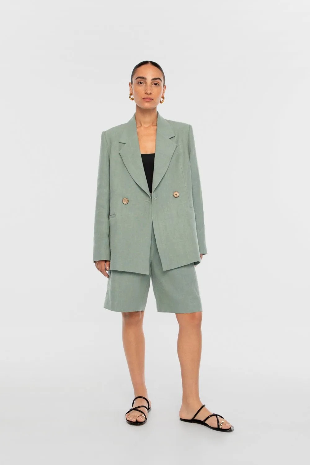 Signature Linen Double-Breasted Blazer sold by Dal the Label product image thumbnail 3