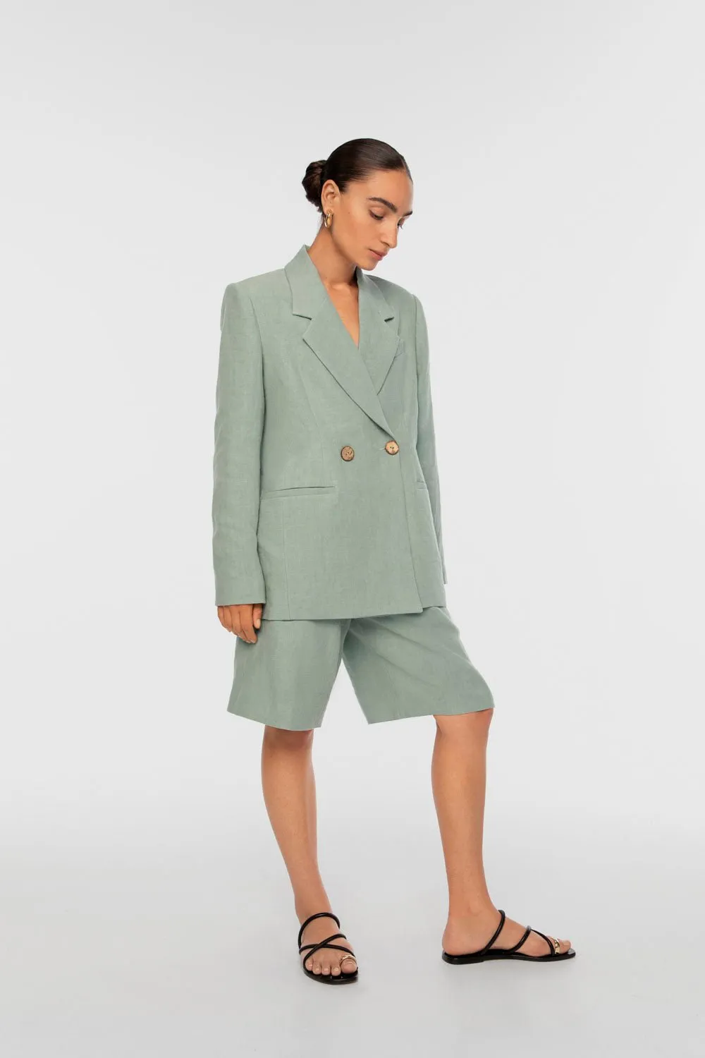 Signature Linen Double-Breasted Blazer sold by Dal the Label product image thumbnail 2