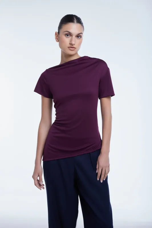 Asymmetrical Short Sleeve Top sold by Dal the Label