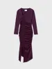 The Ruched Asymmetric Midi Dress sold by Dal the Label