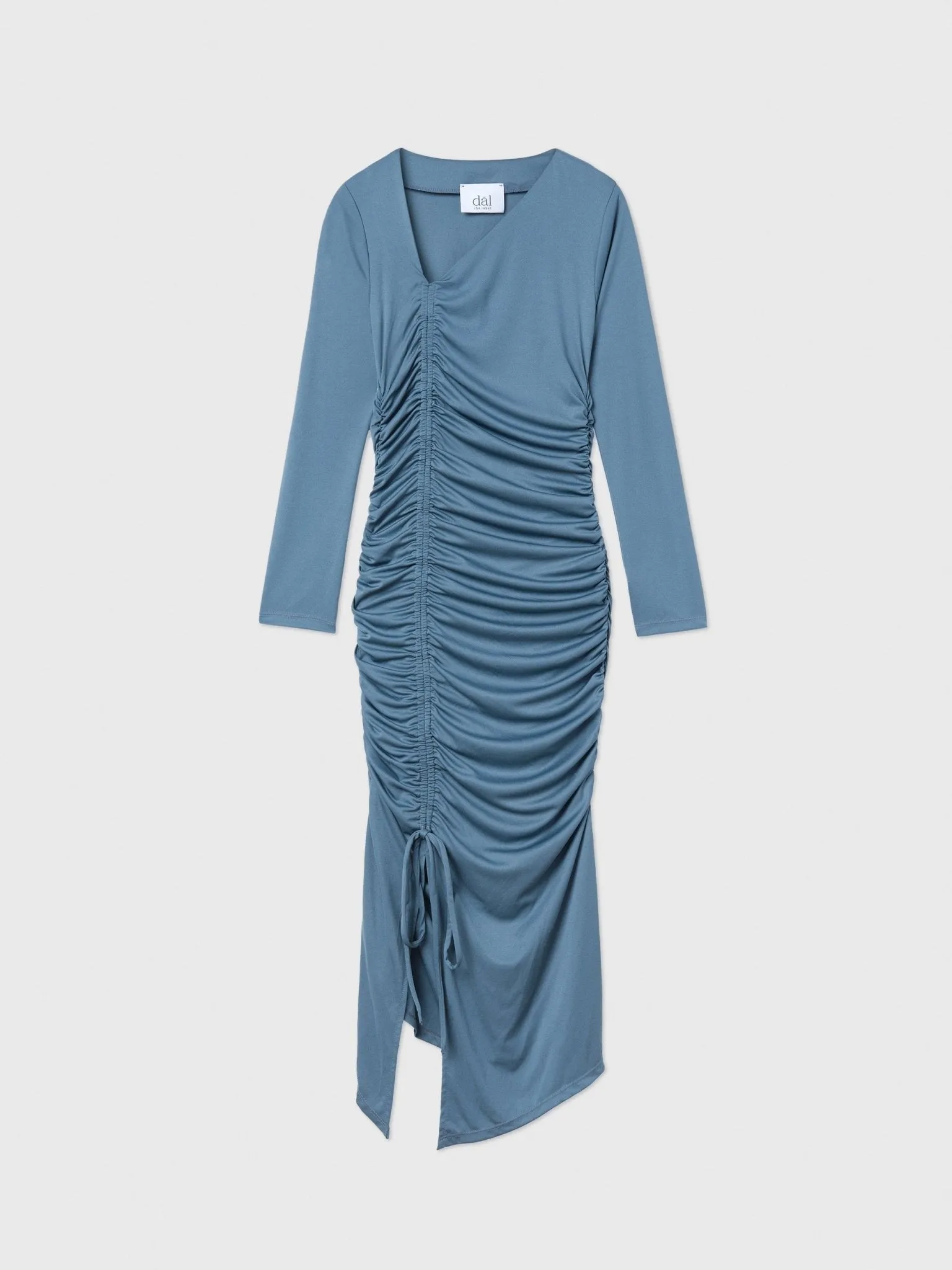 The Ruched Asymmetric Midi Dress sold by Dal the Label product image thumbnail 5