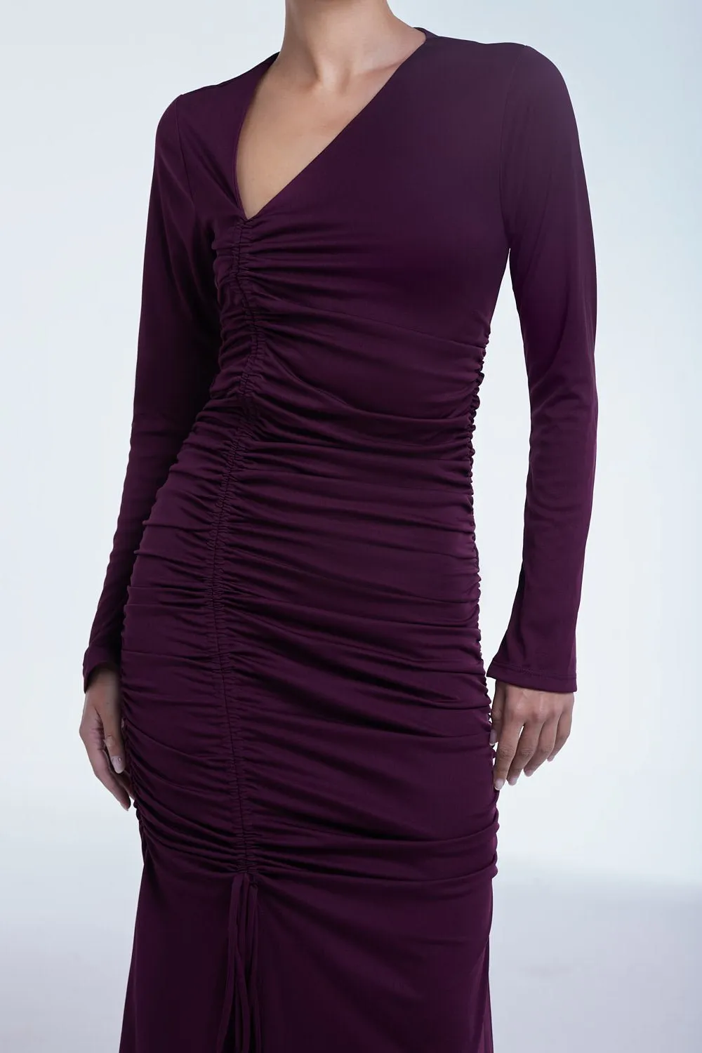 The Ruched Asymmetric Midi Dress sold by Dal the Label product image thumbnail 3