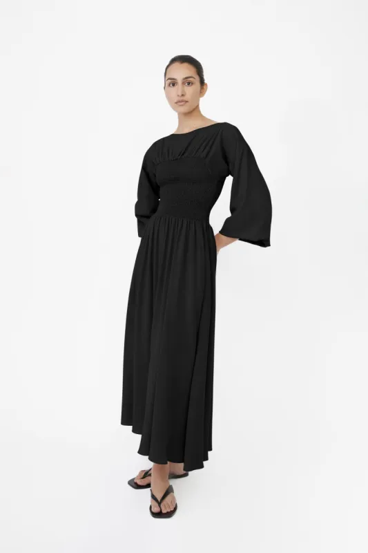 Smocked Cupro Midi Dress sold by Dal the Label
