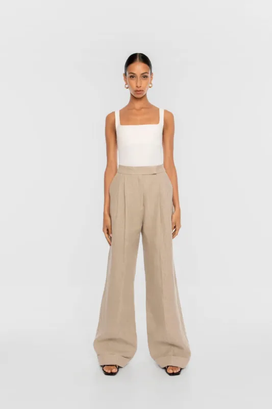 Linen Wide Leg Pants sold by Dal the Label