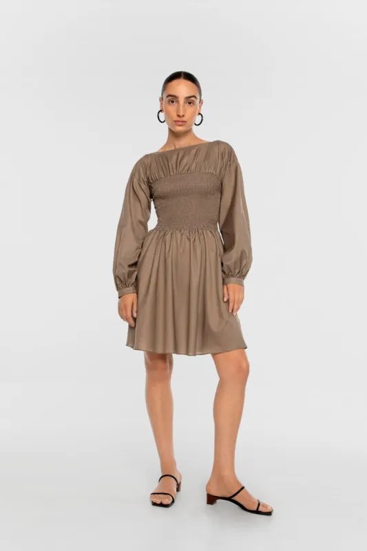 Smocked Cupro Dress sold by Dal the Label