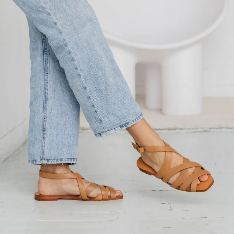 The Criss Cross Slide [Miel] *FINAL SALE* sold by Either/Or
