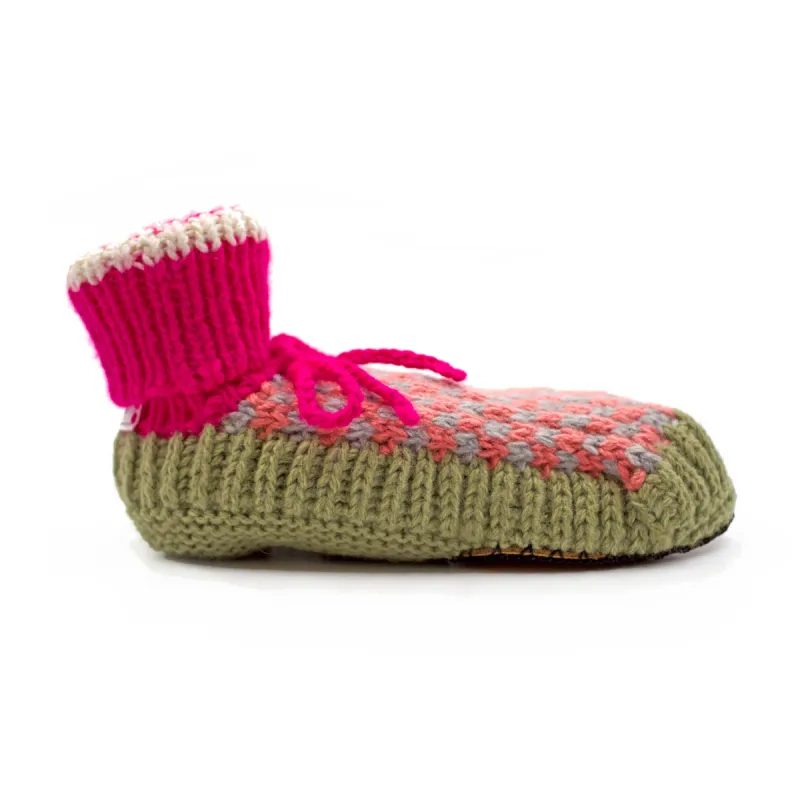 Alpaca Handknit Slippers [Fuchsia] sold by Either/Or