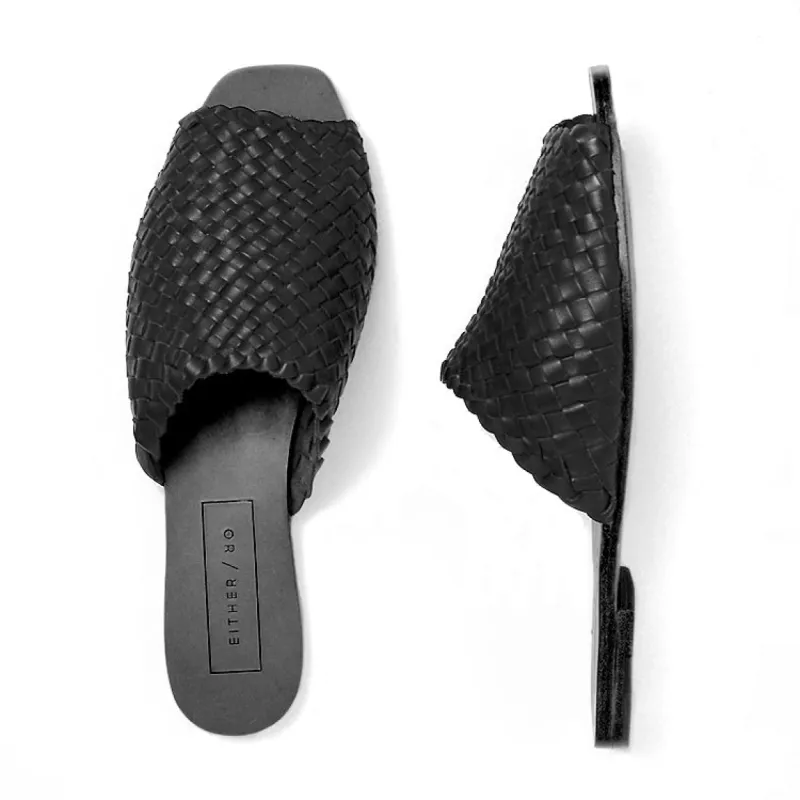 The Woven Slide [Black] *FINAL SALE* sold by Either/Or