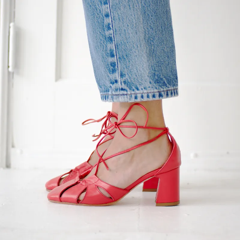 The Demi Lace Up [Red] made by Either/Or