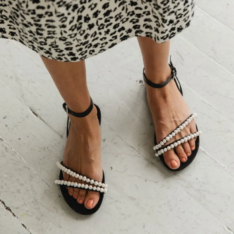 Beaded Footbed Sandal [Pearl] *FINAL SALE* sold by Either/Or