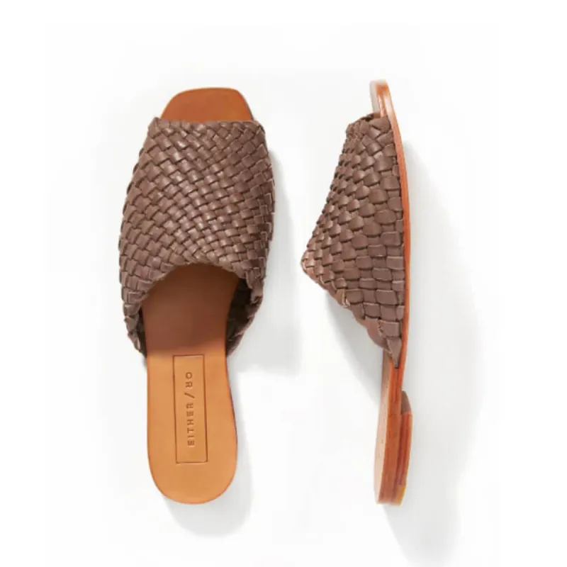 The Woven Slide [Cacao] sold by Either/Or
