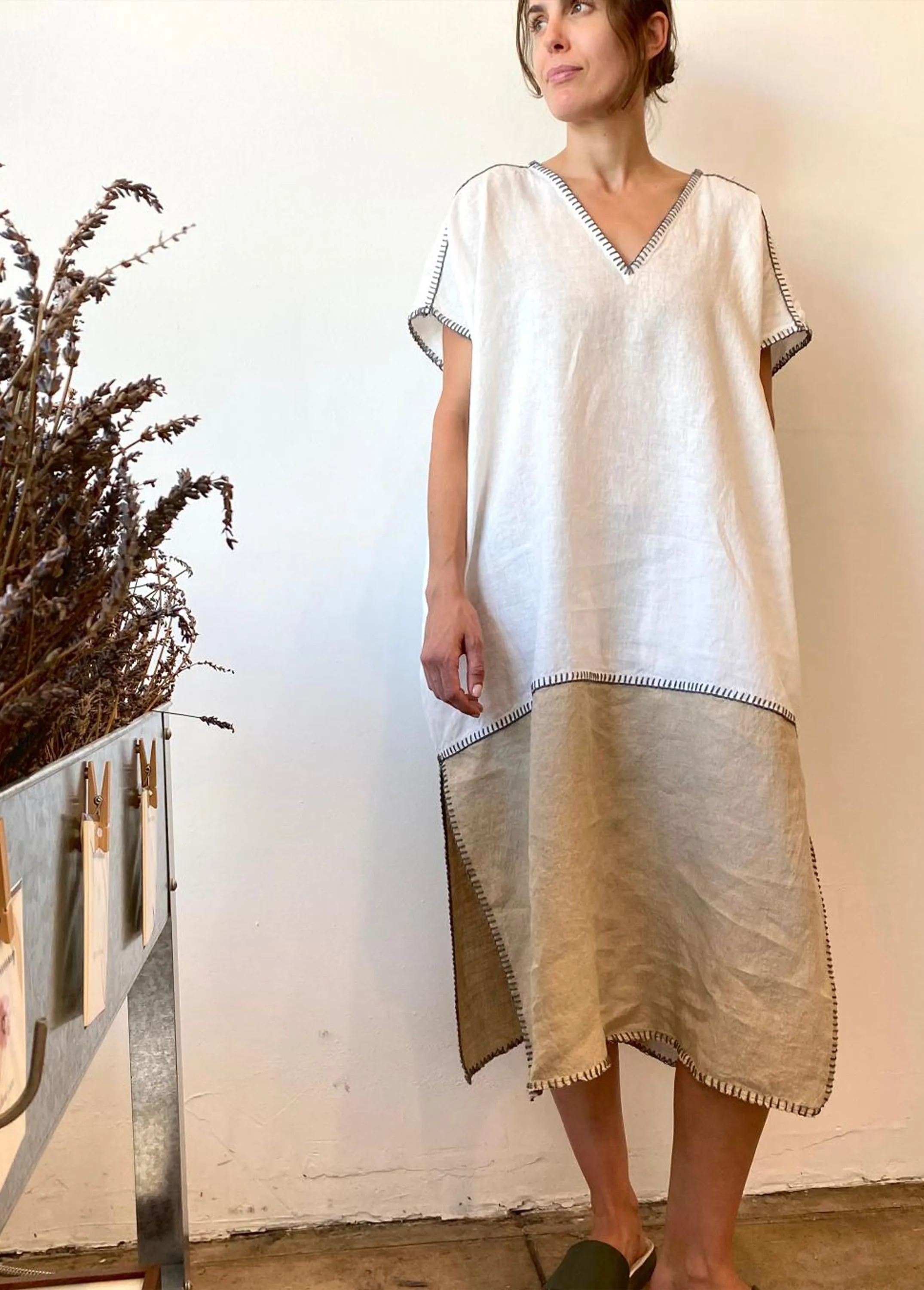 Praia Linen Caftan sold by Flora Animalia