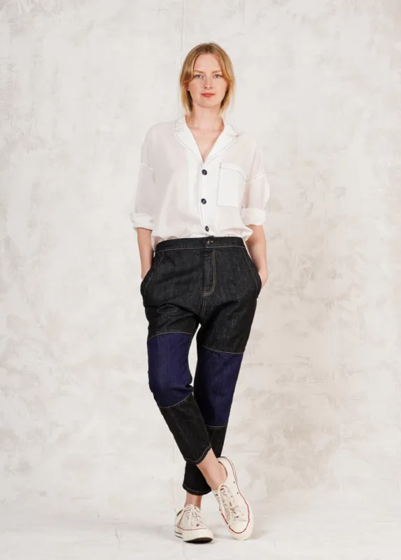 Two Tone Denim Crafters's Pant sold by Flora Animalia