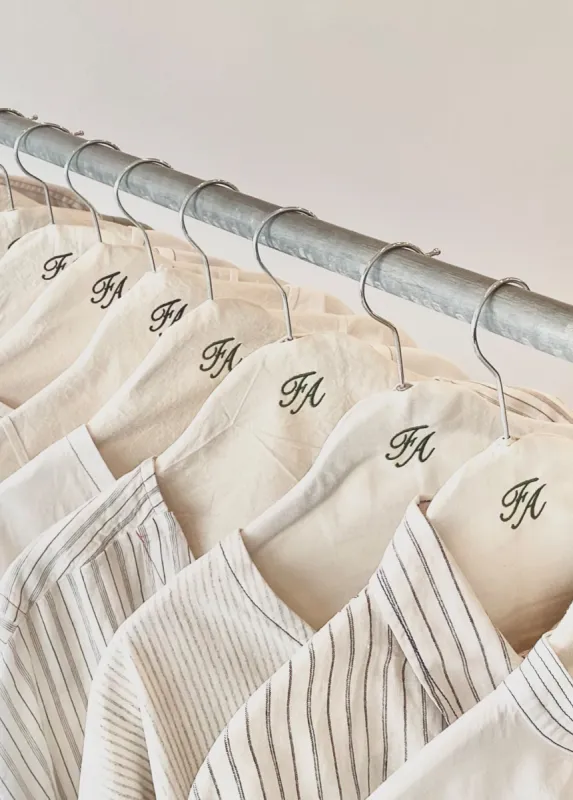 Custom Hand Embroidered Hanger Covers Set of 24 made by Flora Animalia