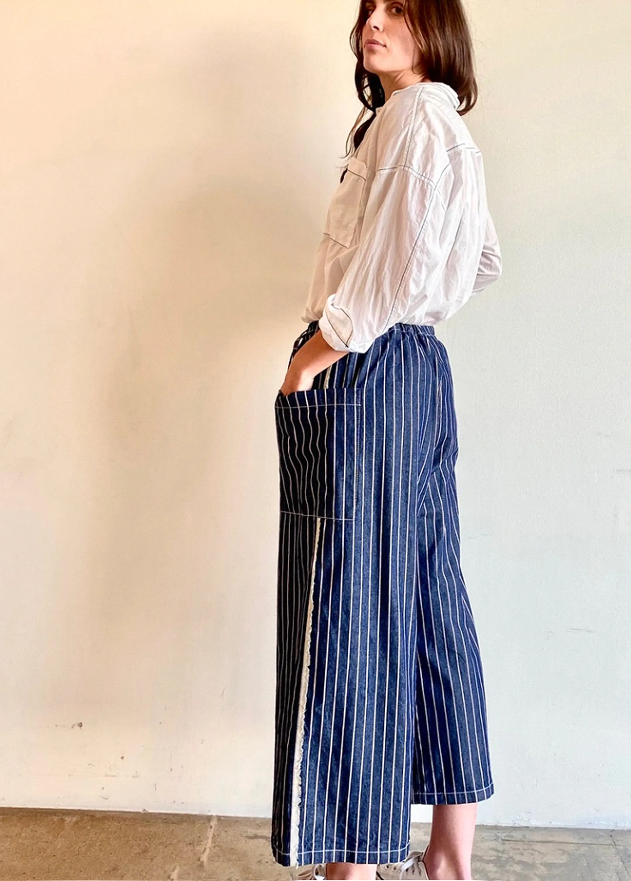 Striped Denim Picker's Pant sold by Flora Animalia product image thumbnail 3