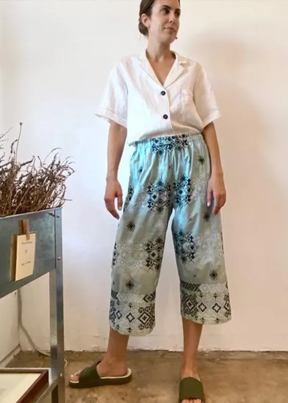 Over Dyed Embroidered Cotton Poplin Picker's Pants sold by Flora Animalia