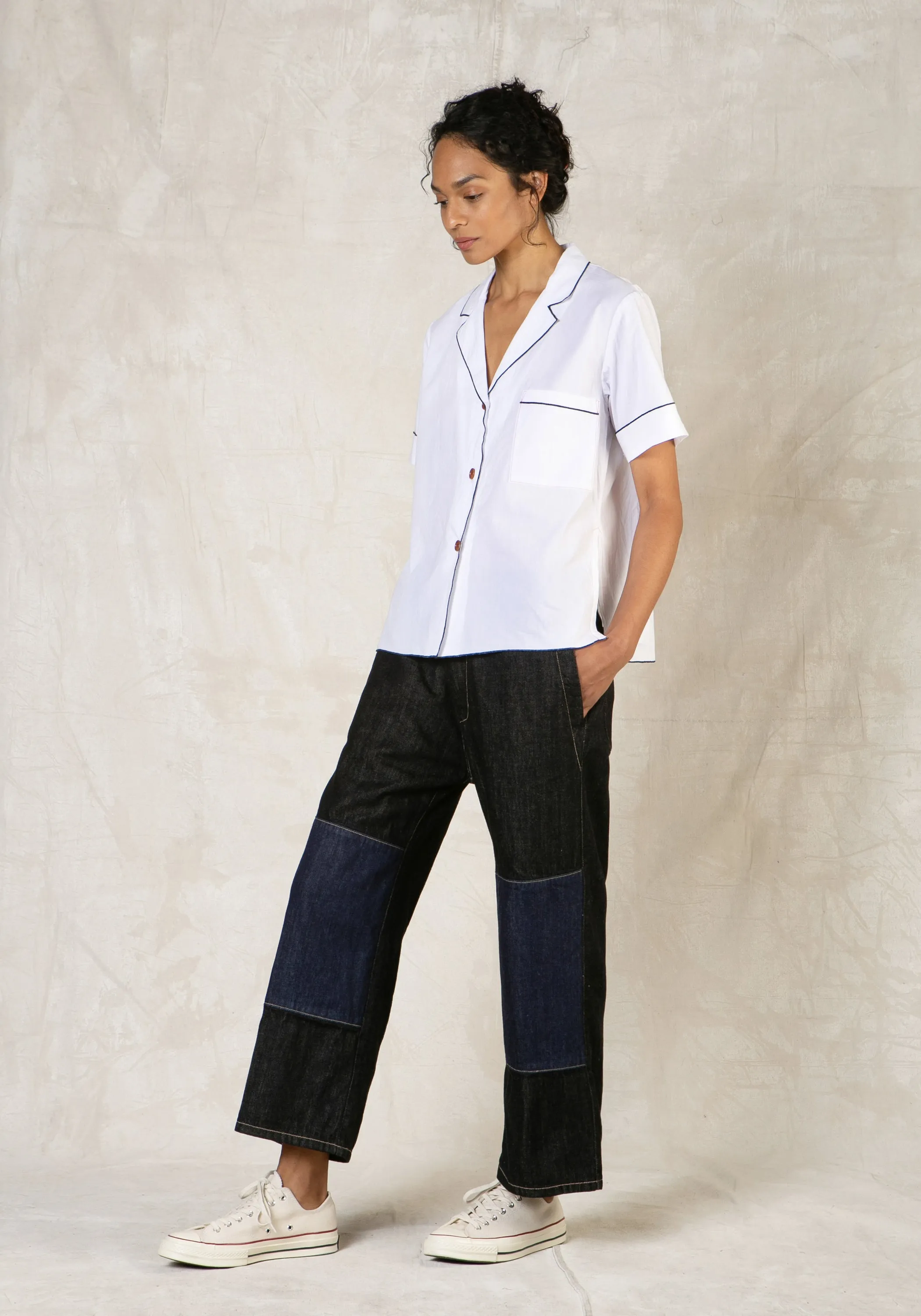 Cotton Poplin Artemisia Edge Stitch Shirt sold by Flora Animalia product image thumbnail 2