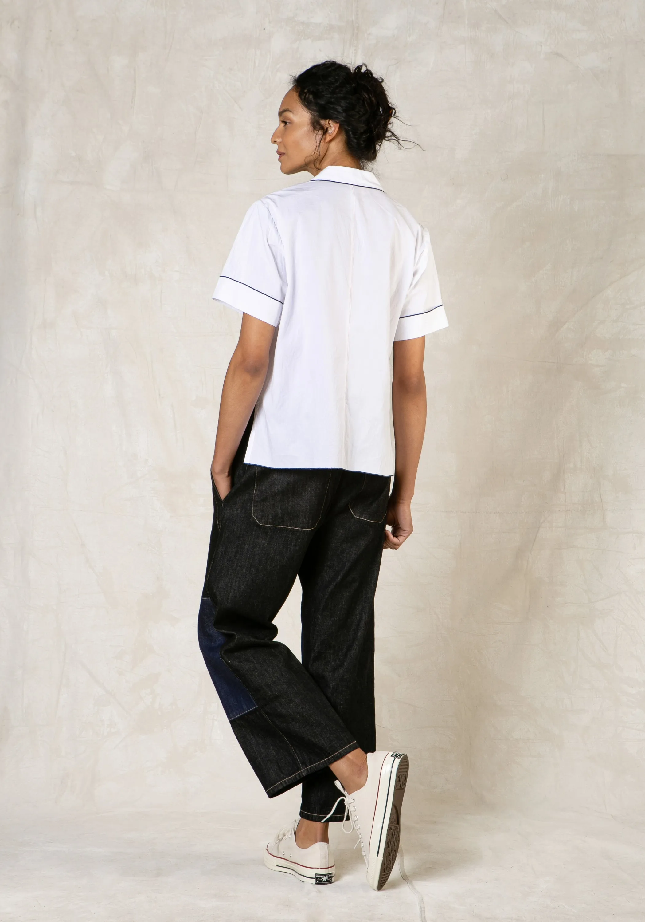 Cotton Poplin Artemisia Edge Stitch Shirt sold by Flora Animalia product image thumbnail 3