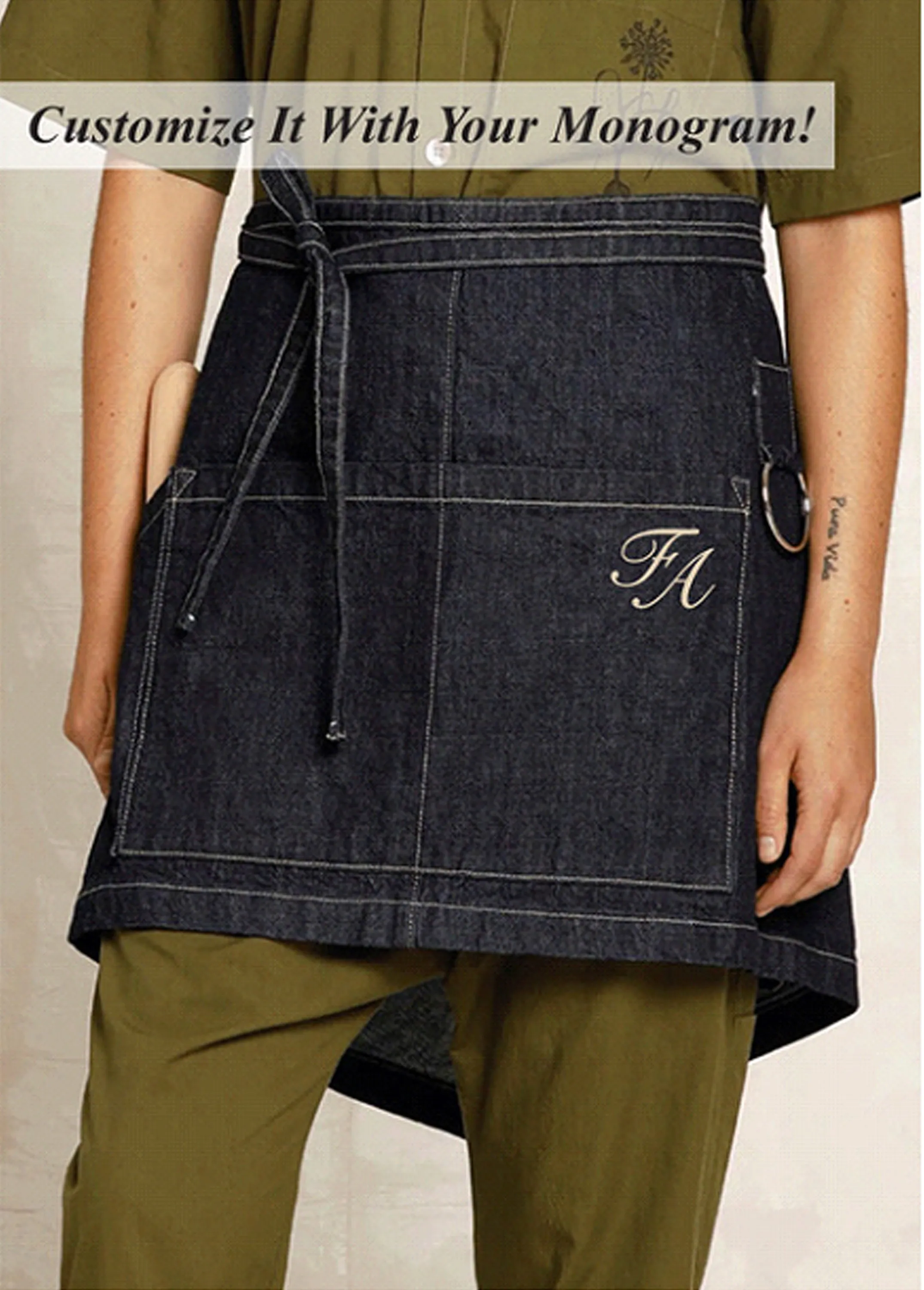 Monogrammed Worker's Half Apron sold by Flora Animalia