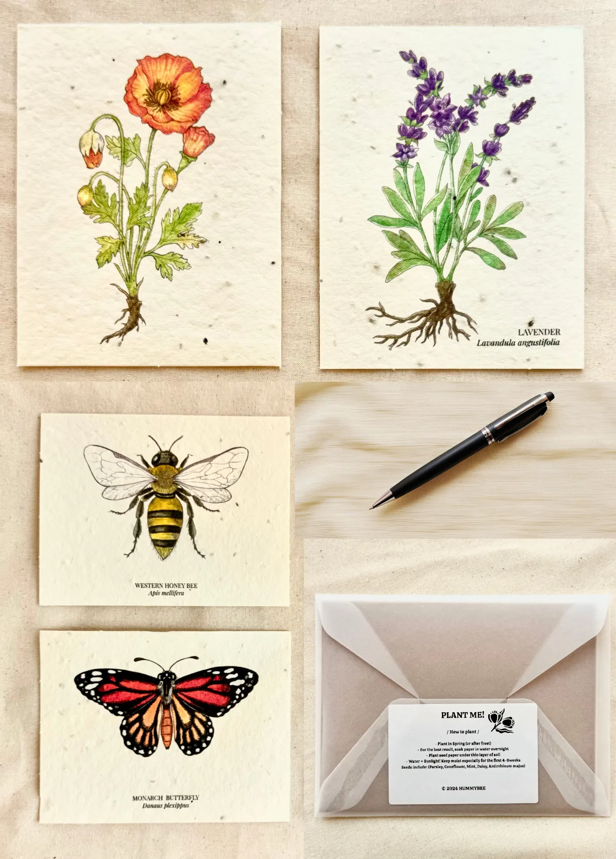 Lavender Greeting Card Plantable Wildflower Herb Seed Card sold by Flora Animalia product image thumbnail 3