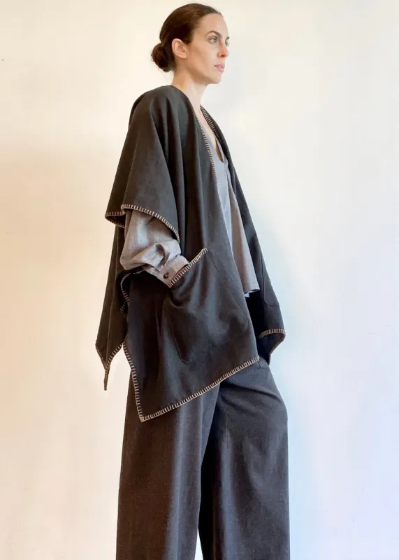Flannel Harvest Scarf Poncho made by Flora Animalia