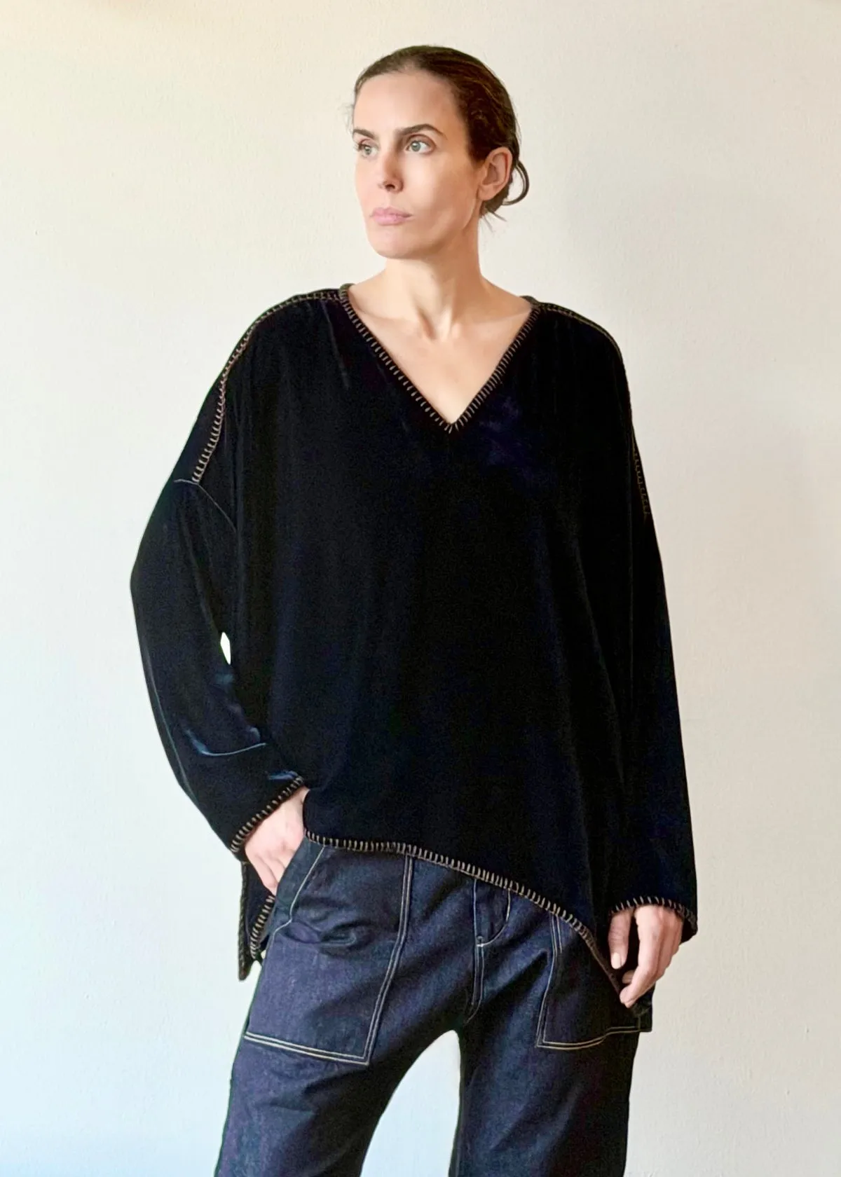 Velvet Long Sleeve Praia Tunic sold by Flora Animalia