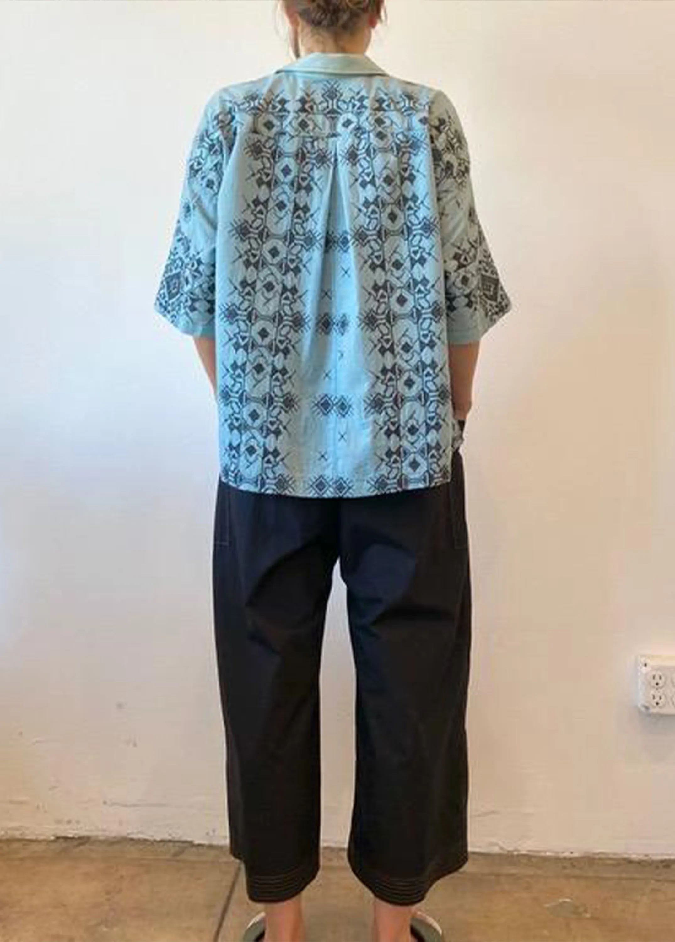 Over Dyed Artist Shirt - Embroidered Cotton Voile sold by Flora Animalia product image thumbnail 4