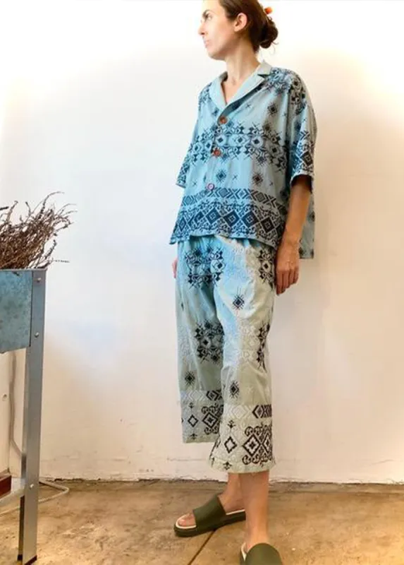 Over Dyed Artist Shirt - Embroidered Cotton Voile sold by Flora Animalia