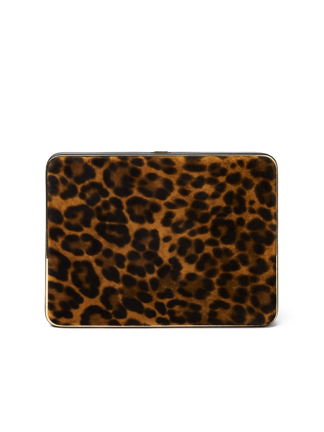 The Square Compact in Suede Leopard sold by Hunting Season