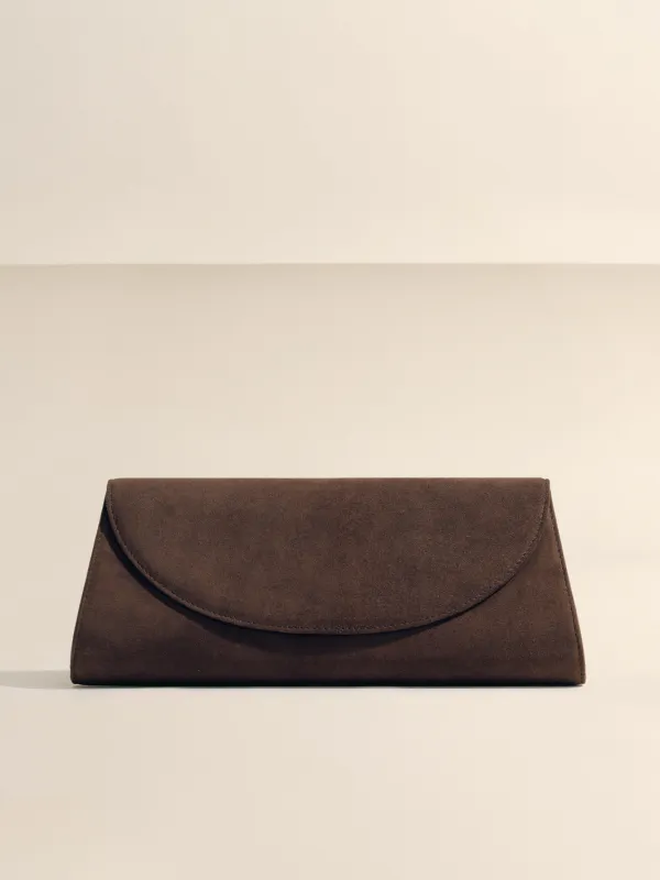 The Opera Clutch in Suede sold by Hunting Season