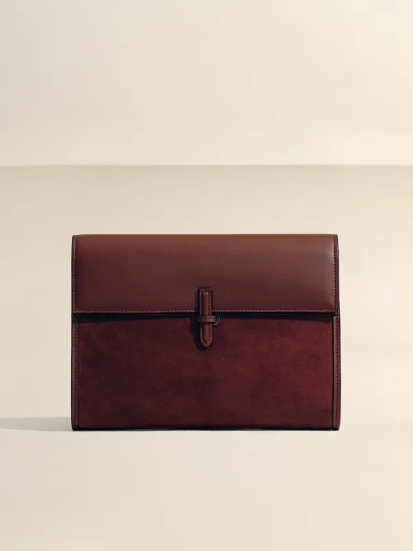 The Large Soft Clutch in Suede sold by Hunting Season