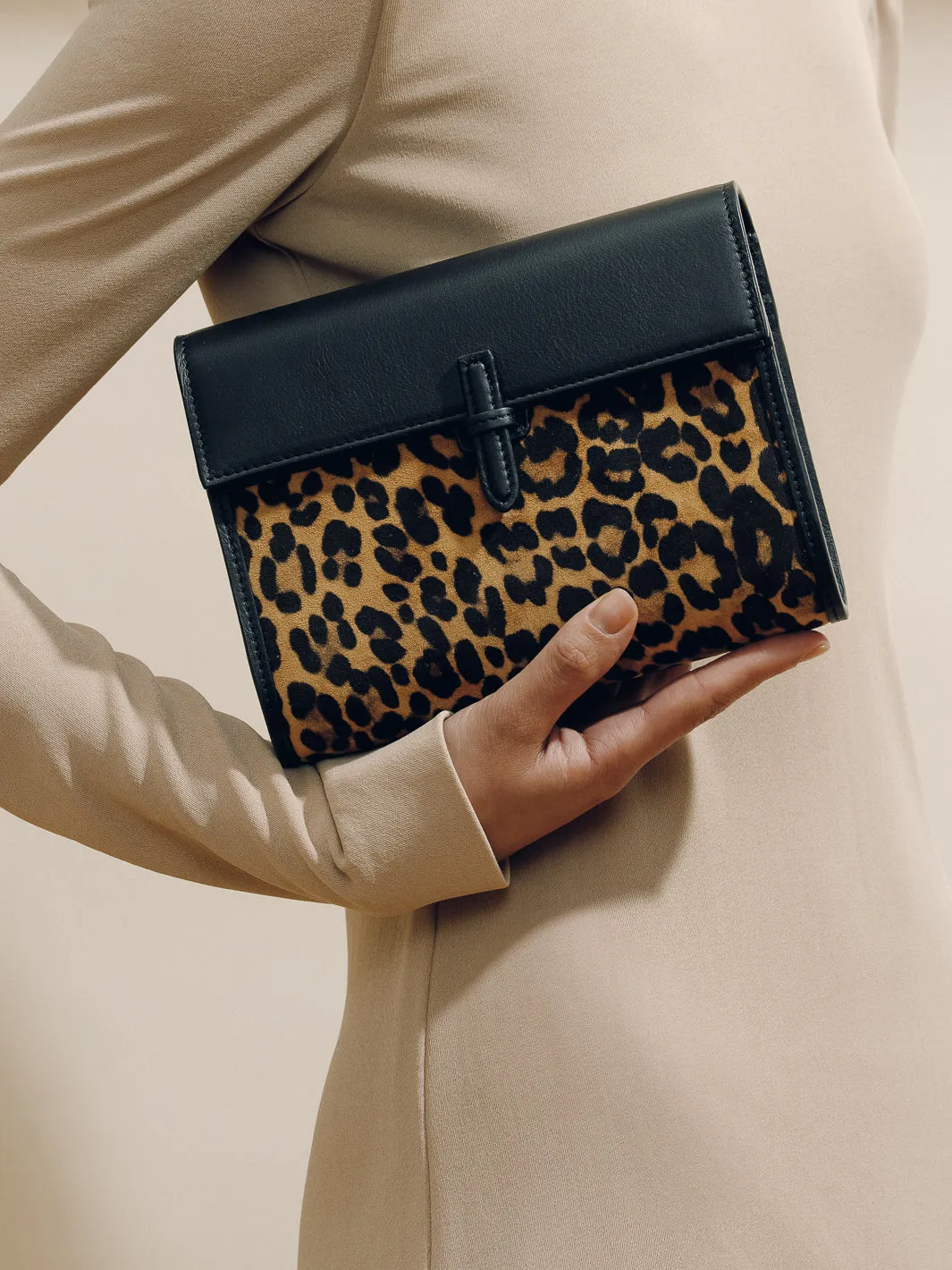 The Small Soft Clutch in Leopard Suede sold by Hunting Season product image thumbnail 4