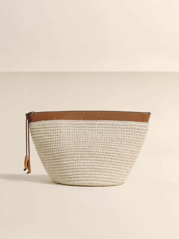 The Large Zip Clutch in Handwoven Fique made by Hunting Season