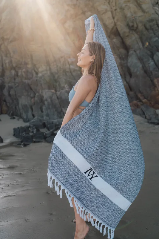 Diamond Woven Tassel Beach Towel sold by Ivy Swimwear