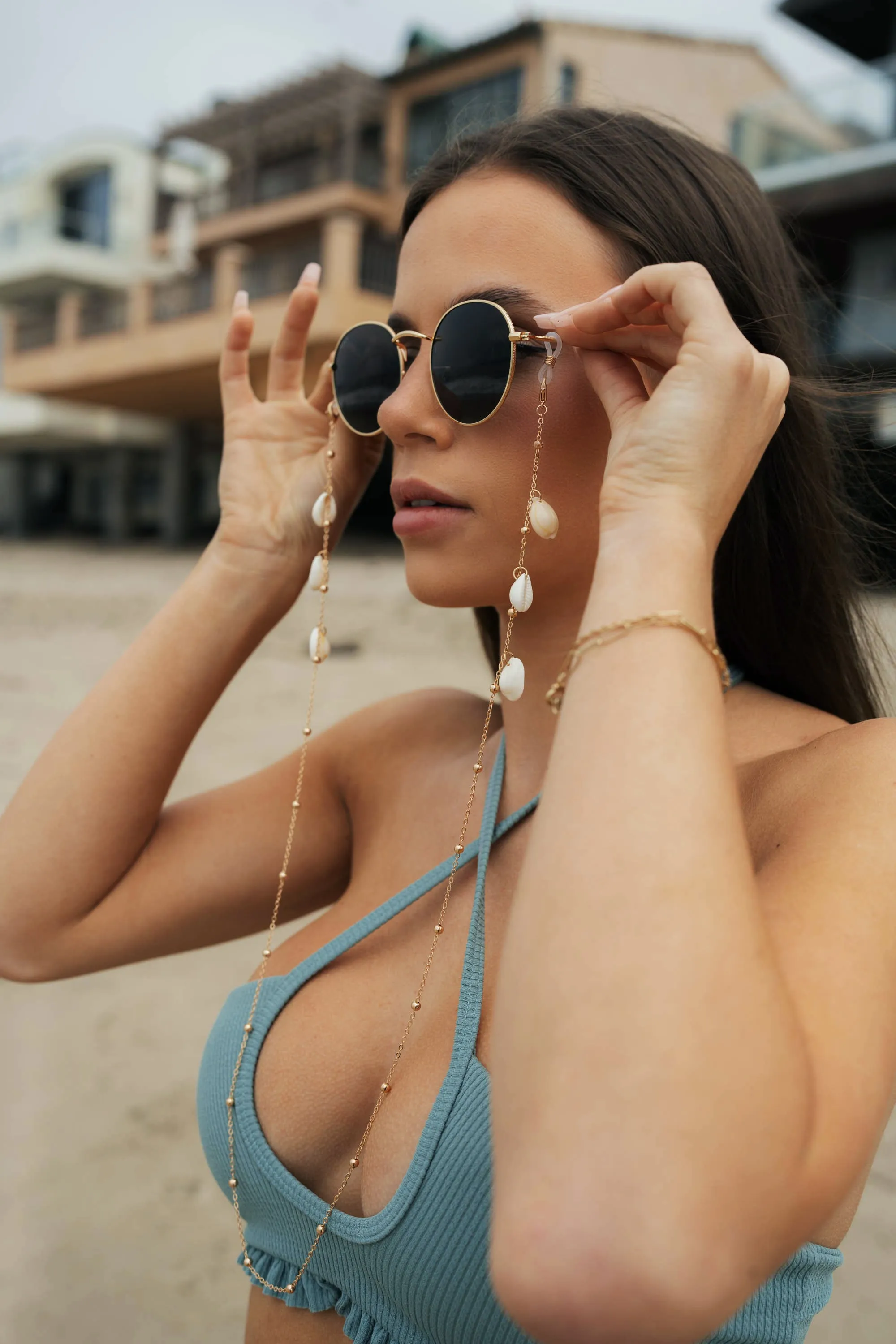Rae Gold Sunglasses Chain sold by Ivy Swimwear product image thumbnail 4